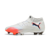 PUMA Future 8 Ultimate Gazon Naturel Chaussures de Foot (FG) Blanc Rouge Vif Bleu