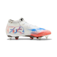 PUMA Future 8 Ultimate Crampons Vissés Chaussures de Foot (SG) Blanc Rouge Vif Bleu