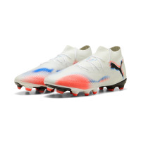 PUMA Future 8 Pro Gras / Kunstgras Voetbalschoenen (MG) Wit Felrood Blauw