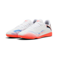 PUMA Future 8 Play Zaalvoetbalschoenen (IN) Wit Felrood Blauw
