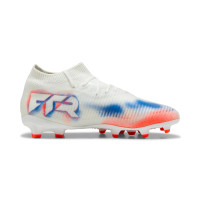 PUMA Future 8 Pro Gras / Kunstgras Voetbalschoenen (MG) Kids Wit Felrood Blauw
