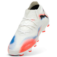 PUMA Future 8 Pro Gras / Kunstgras Voetbalschoenen (MG) Kids Wit Felrood Blauw