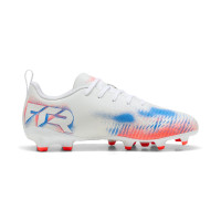 PUMA Future 8 Play Gras / Kunstgras Voetbalschoenen (MG) Kids Wit Felrood Blauw