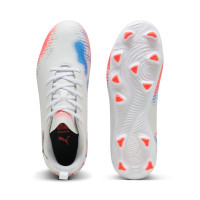 PUMA Future 8 Play Gras / Kunstgras Voetbalschoenen (MG) Kids Wit Felrood Blauw