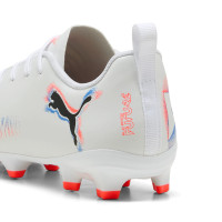 PUMA Future 8 Play Gras / Kunstgras Voetbalschoenen (MG) Kids Wit Felrood Blauw