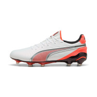 PUMA King Ultimate Gras / Kunstgras Voetbalschoenen (MG) Wit Felrood Zwart