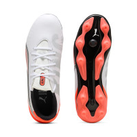 PUMA King Match Gras / Kunstgras Voetbalschoenen (MG) Kids Wit Felrood Zwart