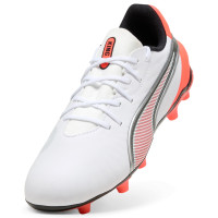PUMA King Match Gras / Kunstgras Voetbalschoenen (MG) Kids Wit Felrood Zwart