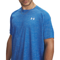 Chemise d'entraînement texturée Under Armour Tech bleu blanc
