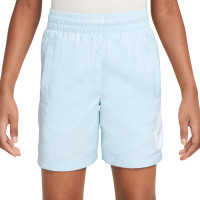 Shorts de sport Nike Club tissés pour enfants, bleu clair et blanc