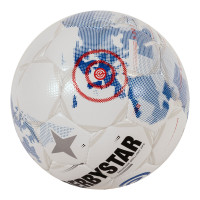 Derbystar Eredivisie Brillant Ballon de Foot Taille 5 2025-2026 Blanc Bleu Clair Noir