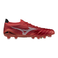 Mizuno Morelia Neo IV Beta Japan Gazon Naturel Chaussures de Foot (FG) Rouge Argenté Noir
