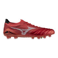 Mizuno Morelia Neo IV Beta Japan Gazon Naturel Chaussures de Foot (FG) Rouge Argenté Noir