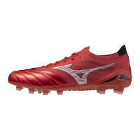 Mizuno Morelia Neo IV Beta Japan Gazon Naturel Chaussures de Foot (FG) Rouge Argenté Noir