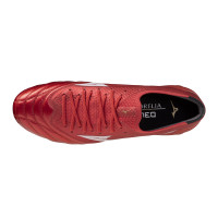 Mizuno Morelia Neo IV Beta Elite Gazon Naturel Chaussures de Foot (FG) Rouge Argenté Noir