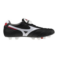 Mizuno Morelia II Japan Gazon Naturel Artificiel Chaussures de Foot (MG) Noir Blanc Rouge