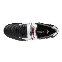 Mizuno Morelia II Japan Gazon Naturel Artificiel Chaussures de Foot (MG) Noir Blanc Rouge