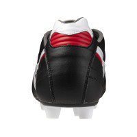Mizuno Morelia II Elite Gazon Naturel Artificiel Chaussures de Foot (MG) Noir Blanc Rouge