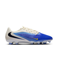 Nike Phantom 6 Low Academy Gras / Kunstgras Voetbalschoenen (MG) Wit Blauw Geel