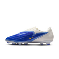 Nike Phantom 6 Low Academy Gras / Kunstgras Voetbalschoenen (MG) Wit Blauw Geel