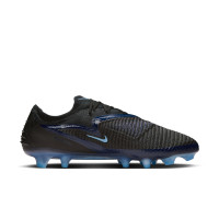 Nike Phantom 6 Low Elite Gras Voetbalschoenen (FG) Zwart Lichtblauw