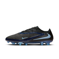 Nike Phantom 6 Low Elite Gras Voetbalschoenen (FG) Zwart Lichtblauw