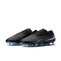 Nike Phantom 6 Low Elite Gras Voetbalschoenen (FG) Zwart Lichtblauw