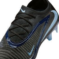 Nike Phantom 6 Low Elite Gras Voetbalschoenen (FG) Zwart Lichtblauw