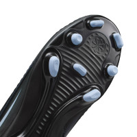 Nike Phantom 6 Low Club Gras / Kunstgras Voetbalschoenen (MG) Kids Zwart Lichtblauw