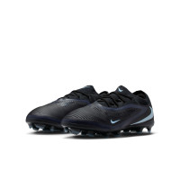 Nike Phantom 6 Low Pro Gras / Kunstgras Voetbalschoenen (MG) Kids Zwart Lichtblauw