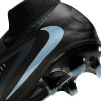 Nike Phantom 6 High Pro Gazon Naturel Chaussures de Foot (FG) Noir Bleu Clair