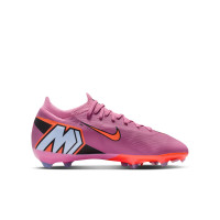 Nike Zoom Mercurial Vapor 16 Pro Gazon Naturel Chaussures de Foot (FG) Enfants Rose Rouge Vif Bleu Clair
