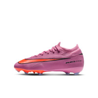 Nike Zoom Mercurial Vapor 16 Pro Gazon Naturel Chaussures de Foot (FG) Enfants Rose Rouge Vif Bleu Clair