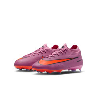 Nike Zoom Mercurial Vapor 16 Pro Gazon Naturel Chaussures de Foot (FG) Enfants Rose Rouge Vif Bleu Clair