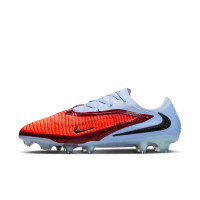 Nike Phantom 6 Low Elite Gras Voetbalschoenen (FG) Lichtblauw Felrood Zwart