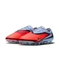 Nike Phantom 6 Low Elite Gras Voetbalschoenen (FG) Lichtblauw Felrood Zwart