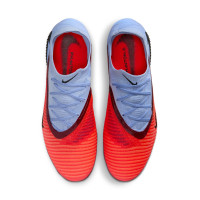 Nike Phantom 6 Low Elite Gras Voetbalschoenen (FG) Lichtblauw Felrood Zwart