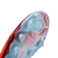 Nike Phantom 6 Low Elite Gras Voetbalschoenen (FG) Lichtblauw Felrood Zwart