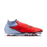 Nike Phantom 6 High Pro Gazon Naturel Chaussures de Foot (FG) Bleu Clair Rouge Vif Noir