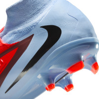 Nike Phantom 6 High Pro Gazon Naturel Chaussures de Foot (FG) Bleu Clair Rouge Vif Noir