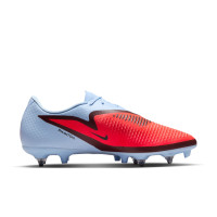 Nike Phantom 6 Low Academy Crampons Vissés Chaussures de Foot (SG) Anti-Clog Bleu Clair Rouge Vif Noir