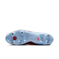 Nike Phantom 6 Low Academy Crampons Vissés Chaussures de Foot (SG) Anti-Clog Bleu Clair Rouge Vif Noir