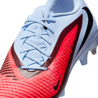 Nike Phantom 6 Low Academy Crampons Vissés Chaussures de Foot (SG) Anti-Clog Bleu Clair Rouge Vif Noir