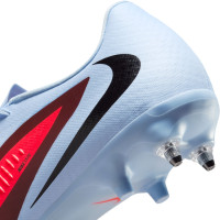 Nike Phantom 6 Low Academy Crampons Vissés Chaussures de Foot (SG) Anti-Clog Bleu Clair Rouge Vif Noir