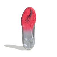 adidas F50 Messi Elite Gazon Naturel Chaussures de Foot (FG) Enfants Blanc Argenté Rouge