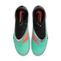 Nike Phantom 6 Low Elite Édition Limitée Gazon Naturel Chaussures de Foot (FG) Noir Turquoise Argenté
