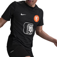 Nike Pays-Bas Lionnes Pre-Match Maillot d'Entraînement 2025-2027 Hommes Noir Blanc