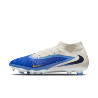 Nike Phantom 6 High Academy Gazon Naturel Artificiel Chaussures de Foot (MG) Blanc Bleu Jaune