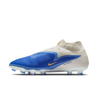 Nike Phantom 6 High Academy Gazon Naturel Artificiel Chaussures de Foot (MG) Blanc Bleu Jaune