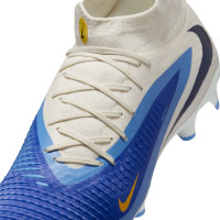 Nike Phantom 6 High Academy Gazon Naturel Artificiel Chaussures de Foot (MG) Blanc Bleu Jaune